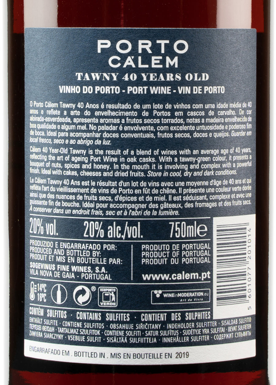 VINHO DO PORTO - CÁLEM 40 ANOS TAWNY