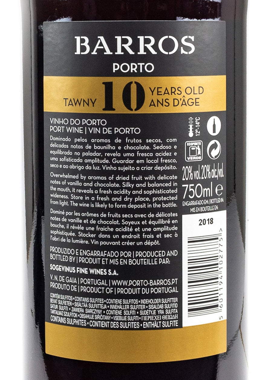 VINHO DO PORTO BARROS 10Y TAWNY 0.75 L