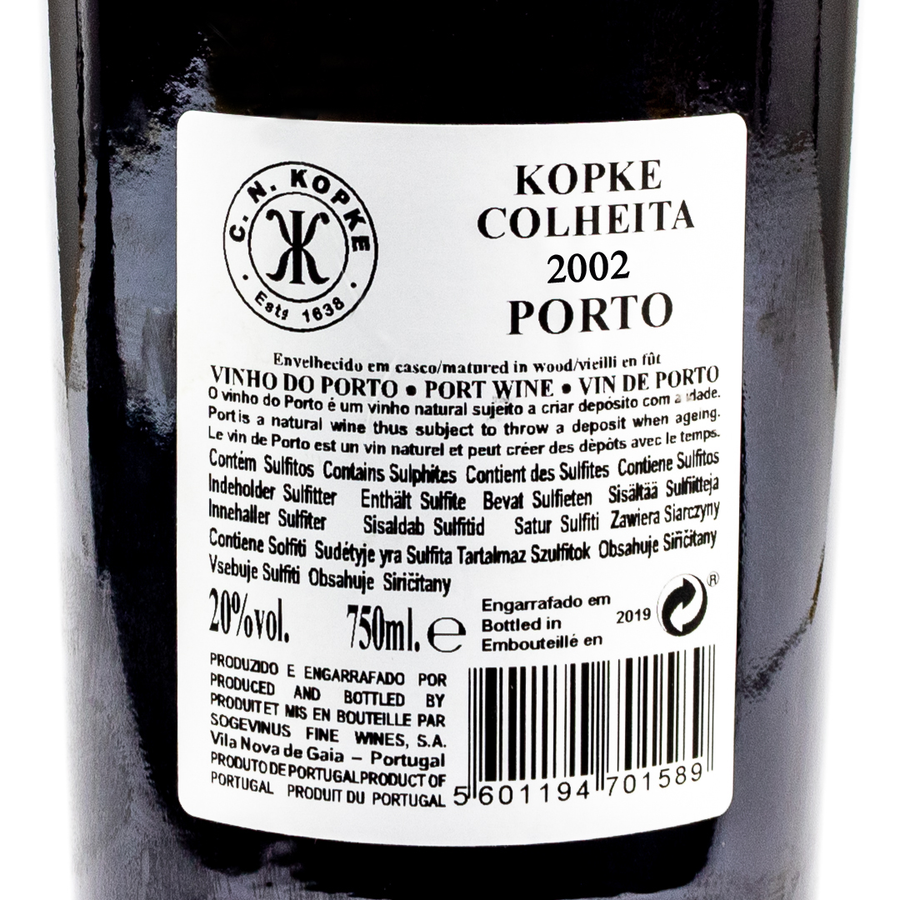 VINHO DO PORTO - KOPKE COLHEITA 2002 TAWNY
