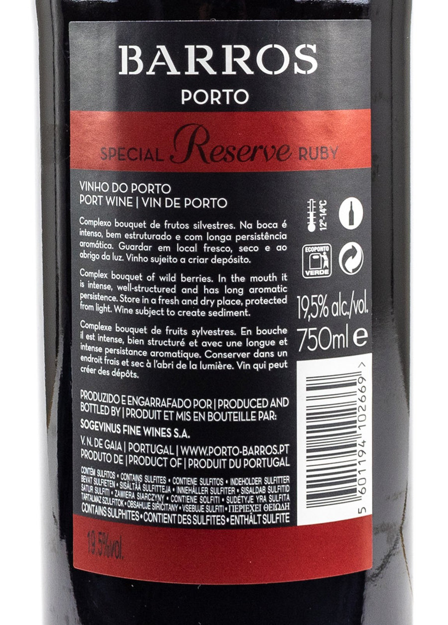 Vinho do Porto Barros reserva Ruby Sem Caixa 