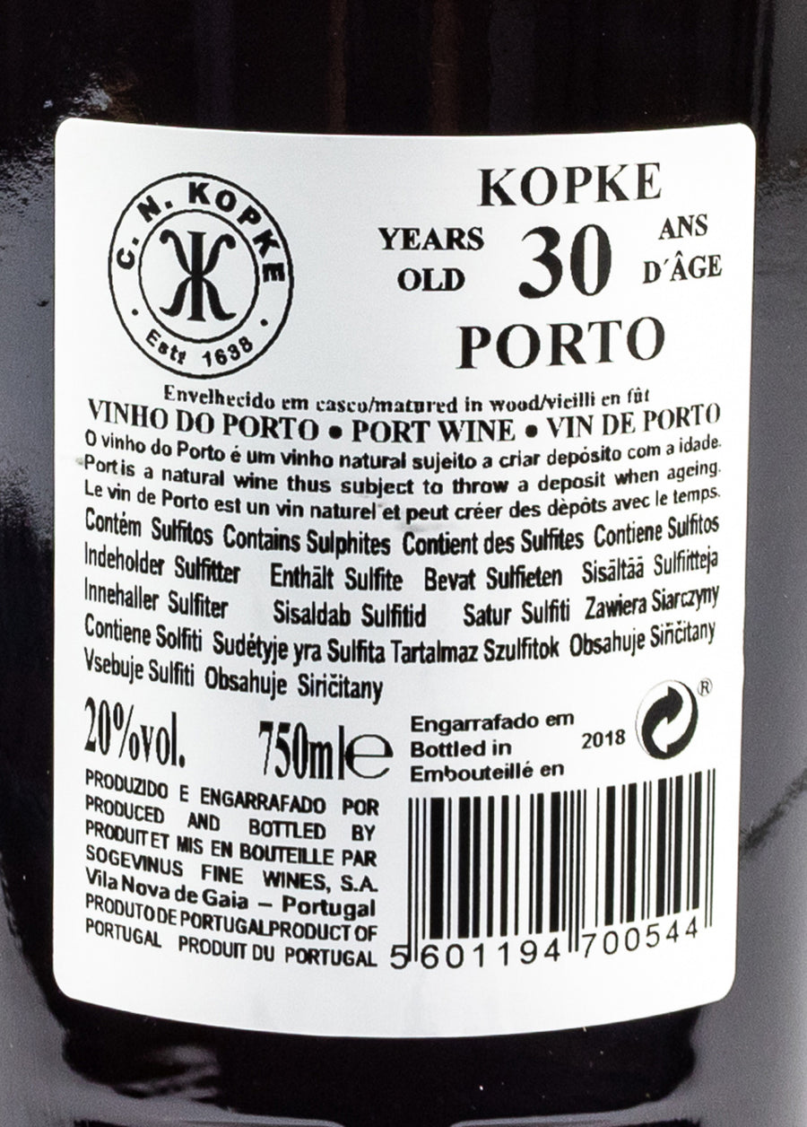 VINHO DO PORTO TINTO - KOPKE 30 ANOS TAWNY 0,75L