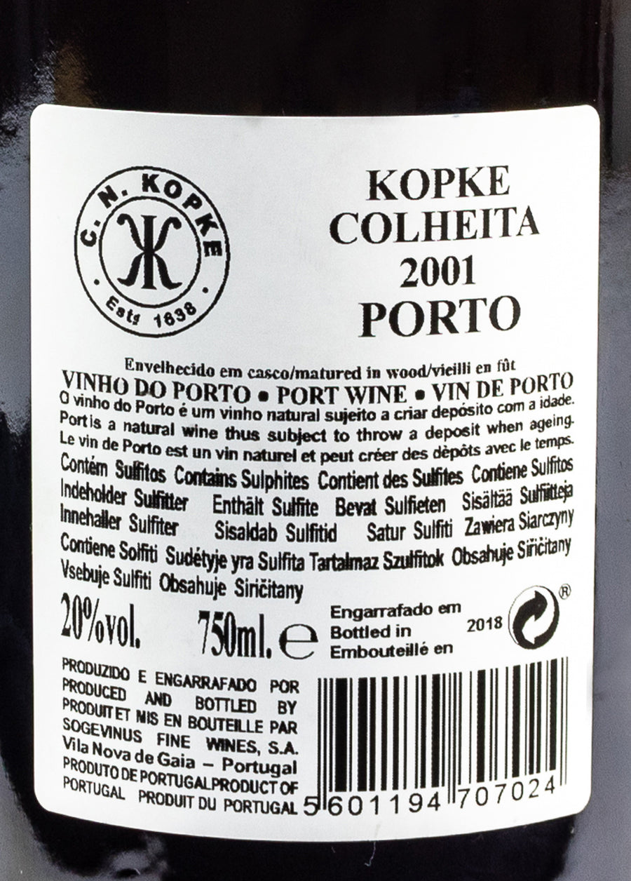 VINHO DO PORTO TINTO - KOPKE TAWNY COLHEITA 2001 0,75L